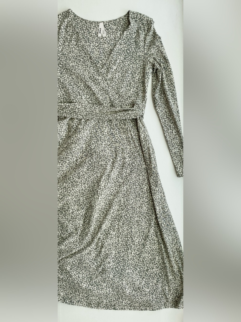 *NWOT* Pact Organic Cotton Green Floral Wrap Dress